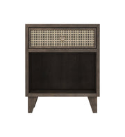 Chaya: Mango Wood & Cane 1 Drawer Bed Side