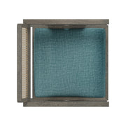 Nishadana: Mango Wood Dining Chair with Recycled Fabric Seating and Cane Backrest