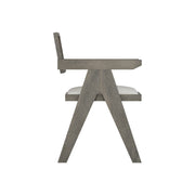 Nishadana: Mango Wood Dining Chair with Recycled Fabric Seating and Cane Backrest