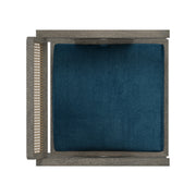 Nishadana: Mango Wood Dining Chair with Recycled Fabric Seating and Cane Backrest