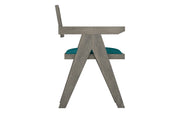 Nishadana: Mango Wood Dining Chair with Recycled Fabric Seating and Cane Backrest