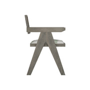 Nishadana: Mango Wood Dining Chair with Recycled Fabric Seating and Cane Backrest