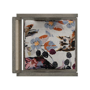 Nishadana: Mango Wood Dining Chair with Recycled Fabric Seating and Cane Backrest