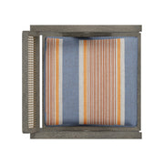 Nishadana: Mango Wood Dining Chair with Recycled Fabric Seating and Cane Backrest