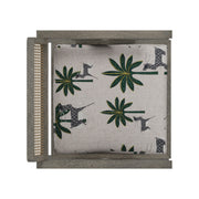 Nishadana: Mango Wood Dining Chair with Recycled Fabric Seating and Cane Backrest