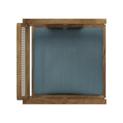 Nishadana: Mango Wood Dining Chair with Recycled Fabric Seating and Cane Backrest