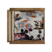 Nishadana: Mango Wood Dining Chair with Recycled Fabric Seating and Cane Backrest