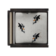 Nishadana: Mango Wood Dining Chair with Recycled Fabric Seating and Cane Backrest