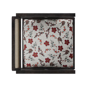 Nishadana: Mango Wood Dining Chair with Recycled Fabric Seating and Cane Backrest