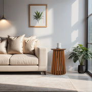 Rekha Slatted Mango Wood Side Table