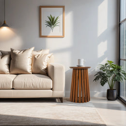 Rekha Slatted Mango Wood Side Table