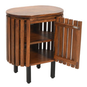 Rekha Slatted Mango Wood Bedside Table