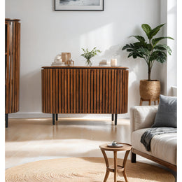 Rekha Slatted Mango Wood Large Sideboard