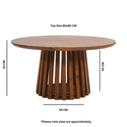 Rekha Slatted Mango Wood Round Coffee Table 80 cm