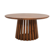 Rekha Slatted Mango Wood Round Coffee Table 80 cm