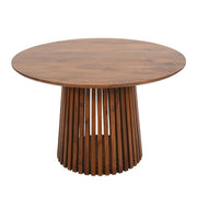 Rekha Slatted Mango Wood Round Dining Table (4–6 seater)