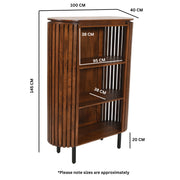 Rekha Slatted Mango Wood Medium-High Bookcase