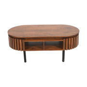 Rekha Slatted Mango Wood Rectangular Coffee Table
