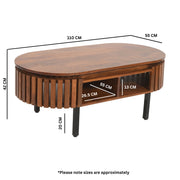 Rekha Slatted Mango Wood Rectangular Coffee Table