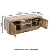 Rooh Carved Mango Wood 2 Doors TV Cabinet